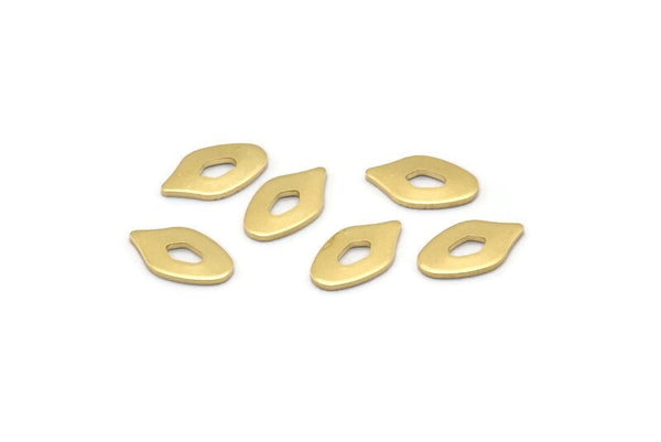 Brass Leaf Blank, 50 Tiny Raw Brass Leaf Blanks (10x6x0.80mm) M03331