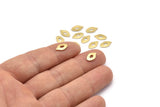 Brass Leaf Blank, 50 Tiny Raw Brass Leaf Blanks (10x6x0.80mm) M03331