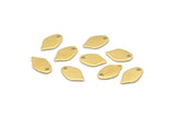 Brass Leaf Charm, 50 Tiny Raw Brass Leaf Charms With 1 Hole (10x6x0.80mm) M03325