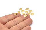 Brass Leaf Charm, 50 Tiny Raw Brass Leaf Charms With 1 Hole (10x6x0.80mm) M03325