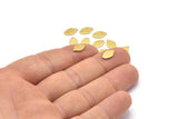 Brass Leaf Blank, 50 Tiny Hammered Raw Brass Leaf Blanks (10x6x0.80mm) M03332