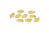 Brass Leaf Charm, 50 Tiny Hammered Raw Brass Leaf Charms With 1 Hole (10x6x0.80mm) M03327