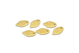 Brass Leaf Charm, 50 Tiny Hammered Raw Brass Leaf Charms With 1 Hole (10x6x0.80mm) M03327