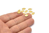 Brass Leaf Charm, 50 Tiny Hammered Raw Brass Leaf Charms With 1 Hole (10x6x0.80mm) M03327