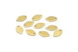 Brass Leaf Charm, 50 Textured Tiny Raw Brass Leaf Charms With 1 Hole (10x6x0.80mm) M03326