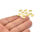 Brass Leaf Charm, 50 Textured Tiny Raw Brass Leaf Charms With 1 Hole (10x6x0.80mm) M03326