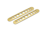 Brass Oval Blank, 6 Hammered Raw Brass Moon Phases Blanks, Oval Bars, Findings (50x7x0.80mm) M03319
