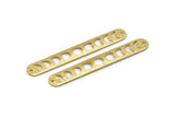 Brass Oval Charm, 6 Hammered Raw Brass Moon Phases Blanks, Brass Necklace Bar Charms With 2 Holes, Long Bar Pendants (50x7x0.80mm) M03321