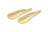 Brass Irregular Charm, 6 Hammered Raw Brass Moon Phases Patterned Irregular Shaped Charms With 1 Hole, Findings (43x14x0.80mm) M03323