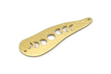 Brass Irregular Charm, 6 Hammered Raw Brass Moon Phases Patterned Irregular Shaped Charms With 2 Holes, Findings (43x14x0.80mm) M03324
