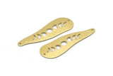 Brass Irregular Charm, 6 Hammered Raw Brass Moon Phases Patterned Irregular Shaped Charms With 2 Holes, Findings (43x14x0.80mm) M03324