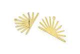 Brass Sun Earring, 4 Raw Brass Sun Stud Earrings With 1 Loop (17x30x0.80mm) M02315 A0563