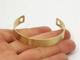 Brass Heart Bangle, 2 Raw Brass Cuff Bracelet Blank Bangles with 2 Heart Holes (10x0.80mm) Brc011