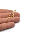 Gold Snake Charm, Gold Plated Snake, Cubic Zircon, CZ Pave Snake Charm, Zircon Charm Pendants (51x17mm) SY0241