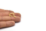 Brass North Star Earring, 6 Raw Brass Pole Star Stud Earrings (27x22x0.80mm) M02483 A0019