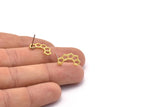 Brass Honeycomb Earring, 24 Raw Brass Honeycomb Stud Earrings (18x10x1mm) N179