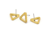 Brass Triangle Earring, 12 Raw Brass Triangle Stud Earrings (12x2mm) D0020 A1145