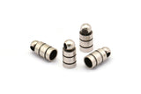 Silver End Caps, 12 Antique Silver Plated Brass End Cap, Cord Tip, 4mm Cord End - (5x10mm) A0953 H0085
