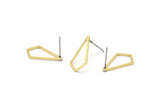 Brass Diamond Earring, 12 Raw Brass Diamond Stud Earrings (18x10x0.80mm) D0542 A2072