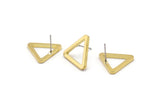 Brass Triangle Earring, 10 Raw Brass Triangle Stud Earrings (19x2mm) D0016 A2196