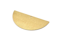 Semi Circle Charm, 4 Raw Brass Textured Half Moon Blanks With 1 Hole, Earrings, Pendants (50x24x0.80mm) D897