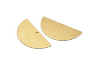 Brass Half Moon, 10 Raw Brass Textured Semi Circle Blanks With 1 Hole, Charms, Earrings, Pendants (36x18x0.60mm) D0746