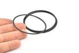 Black Circle Connector, 4 Oxidized Black Brass Circle Connectors (60x2x1mm) D990 S1041