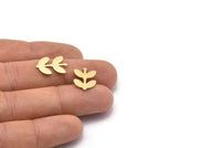 Flower Leaf Blank, 24 Raw Brass Flower Stamping Blanks (16.5x12x0.80mm) Brs A0501