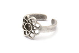 Silver Royal Ring, 2 Antique Silver Plated Brass Royal Rings With 1 Stone Settings - Pad Size 4mm N1947 H1487