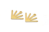 Gold Sun Charm, 8 Gold Plated Brass Sun Charms With 1 Loop (18x15x0.80mm) M02417
