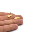 Semi Circle Earring, 10 Raw Brass Half Moon Stud Earrings (18x7x0.80mm) M02655 A0117