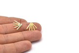 Brass Sun Earring, 8 Raw Brass Sun Stud Earrings (18x13x0.80mm) M02415 A0503