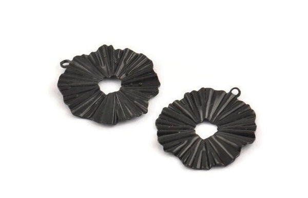 Siyah Güneş Tılsımı, 1 Döngülü 12 Oksitlenmiş Siyah Pirinç Güneş Tılsımı (19x18 mm) D1198 S1216