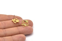 Gold Pisces Earring, 4 Gold Plated Brass Pisces Sign Stud Earrings, Zodiac Findings, Zodiac Sign Jewelries (14x14mm) SY0288 Q0931