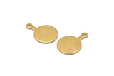 Brass Round Tag, 24 Raw Brass Round Stamping Blanks With 1 Loop, Earrings, Pendants, Findings (20x14x1mm) D0754