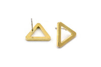 Brass Triangle Earring, 12 Raw Brass Triangle Stud Earrings (17x2mm) D0017 A1147