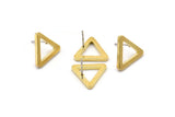 Brass Triangle Earring, 12 Raw Brass Triangle Stud Earrings (17x2mm) D0017 A1147