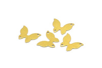Brass Butterfly Connector, 50 Raw Brass Butterfly Connectors With 2 Holes, Charms, Earrings (15x12x0.40mm) B0300