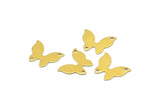 Brass Butterfly Connector, 50 Raw Brass Butterfly Connectors With 2 Holes, Charms, Earrings (15x12x0.40mm) B0300