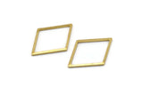 Brass Diamond Charm, 24 Raw Brass Diamond Ring Charms (27x20x1mm) A2588