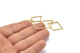 Brass Diamond Charm, 24 Raw Brass Diamond Ring Charms (27x20x1mm) A2588