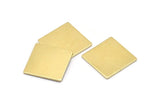Brass Square Blank, 4 Raw Brass Square Blanks, Stamping Blanks (18x1mm) A2583