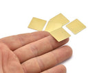 Brass Square Blank, 4 Raw Brass Square Blanks, Stamping Blanks (18x1mm) A2583