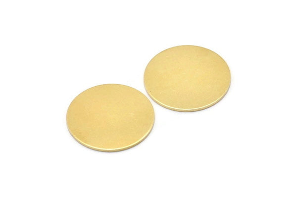 Brass Round Blank, 2 Raw Brass Round Blanks, Stamping Blanks (26x1mm) A2584