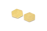 Brass Hexagon Blank, 12 Raw Brass Hexagon Blanks, Stamping Blanks (10x1mm) A2578