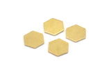 Brass Hexagon Blank, 12 Raw Brass Hexagon Blanks, Stamping Blanks (10x1mm) A2578