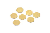 Brass Hexagon Blank, 12 Raw Brass Hexagon Blanks, Stamping Blanks (10x1mm) A2578