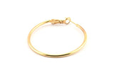 Gold Earring Clasp, 2 Gold Plated Brass Round Earring Findings (40x1.8mm) D1318 Q0934