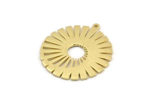 Brass Charm, 2 Raw Brass - Charm Pendant -  Brass Pendant With 1 Loop - Findings (32x29x1.2mm) N1492