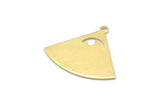 Brass Triangle Charm, 6 Raw Brass Triangle Charms With 1 Loop, Blanks (27x23x0.80mm) M03341